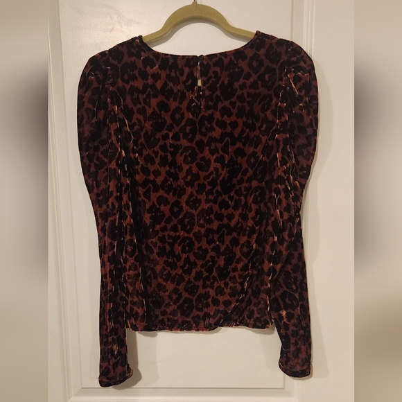 Anthropologie Dolan Velvet Blouse Leopard Print - Picture 5 of 6